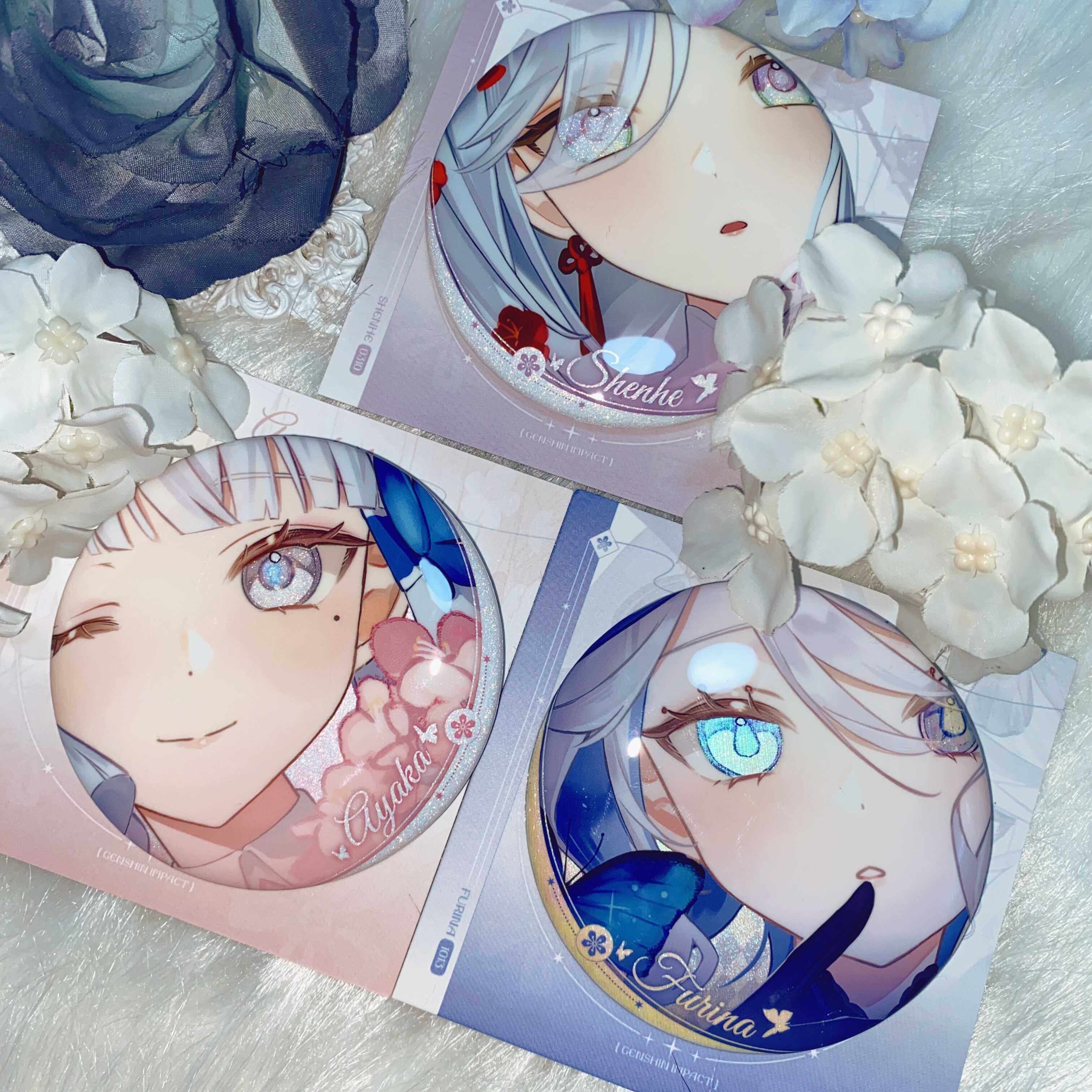 【原创同人】原神周边琉璃之瞳芙宁娜神里绫华申鹤吧唧色纸闪卡,淘宝优惠券,粉丝福利购,淘宝优惠卷