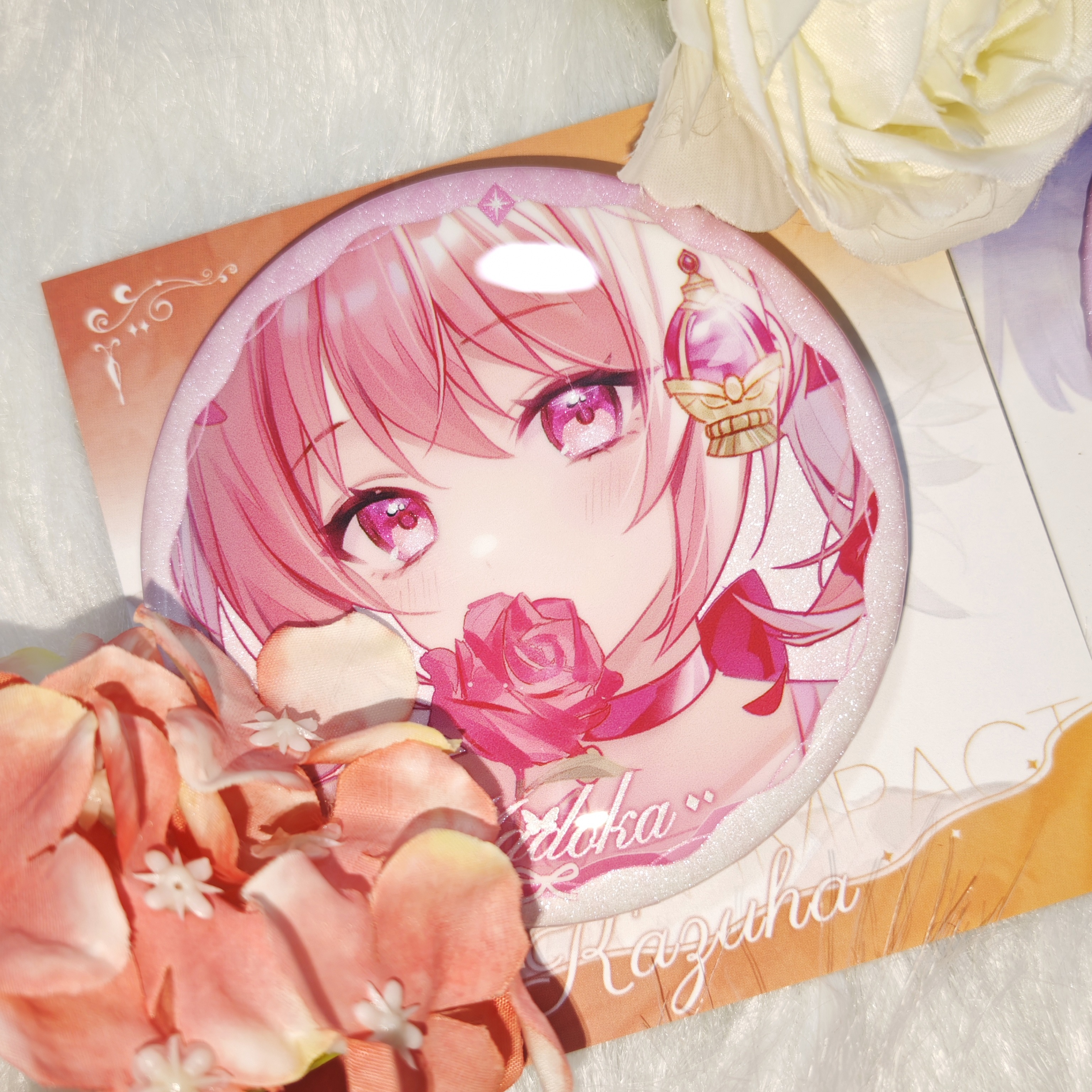 【原创同人】魔法少女小圆周边鹿目圆香晓美焰吧唧徽章色纸明信片 - 图3