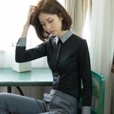 Черная цветная рубашка, осенний ретро сексуальный лонгслив для работы