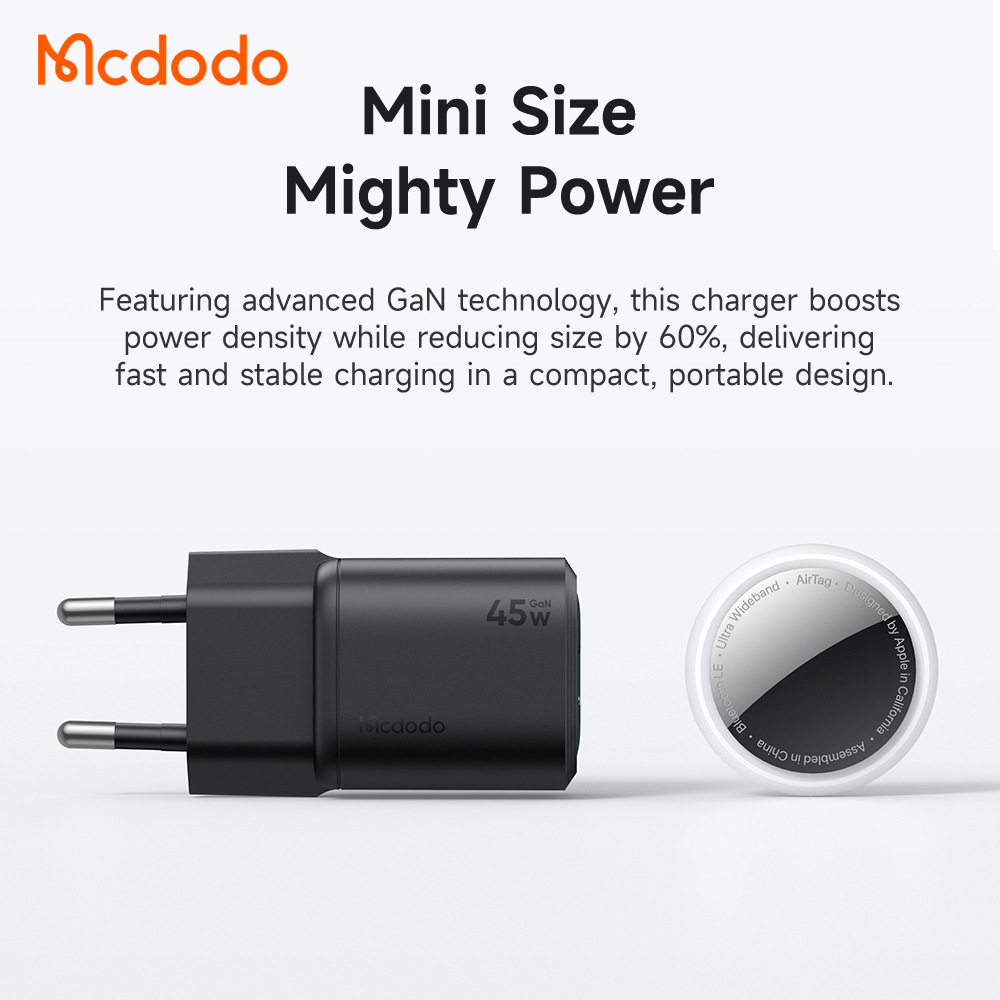 MCDODO 45W GaN Charger适用iPhone Fast Charger For Laptop USB C Charger Portable Travel Charger Quick