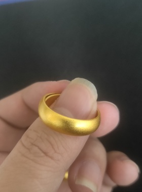 古法戒指活口男女款加厚磨砂哑光喷沙金结婚情侣开口久不掉色指环