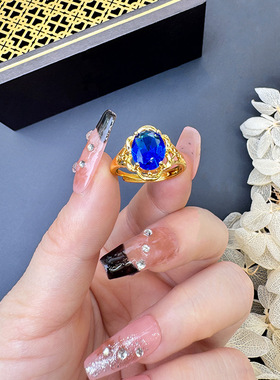 正品越南沙金女款戒指皓石高档女戒指沙金色越南女款送女朋友闺蜜