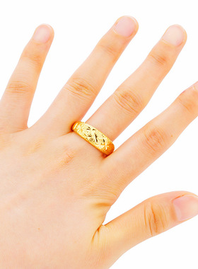 2026新款满天星情侣款戒指男女通用活口百搭戒指指环沙金送朋友礼