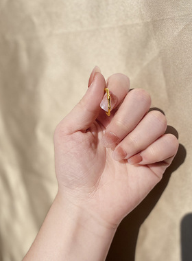 越南沙金竹节戒指女小众高级久不掉色个性简约风女指环婚庆礼物戒