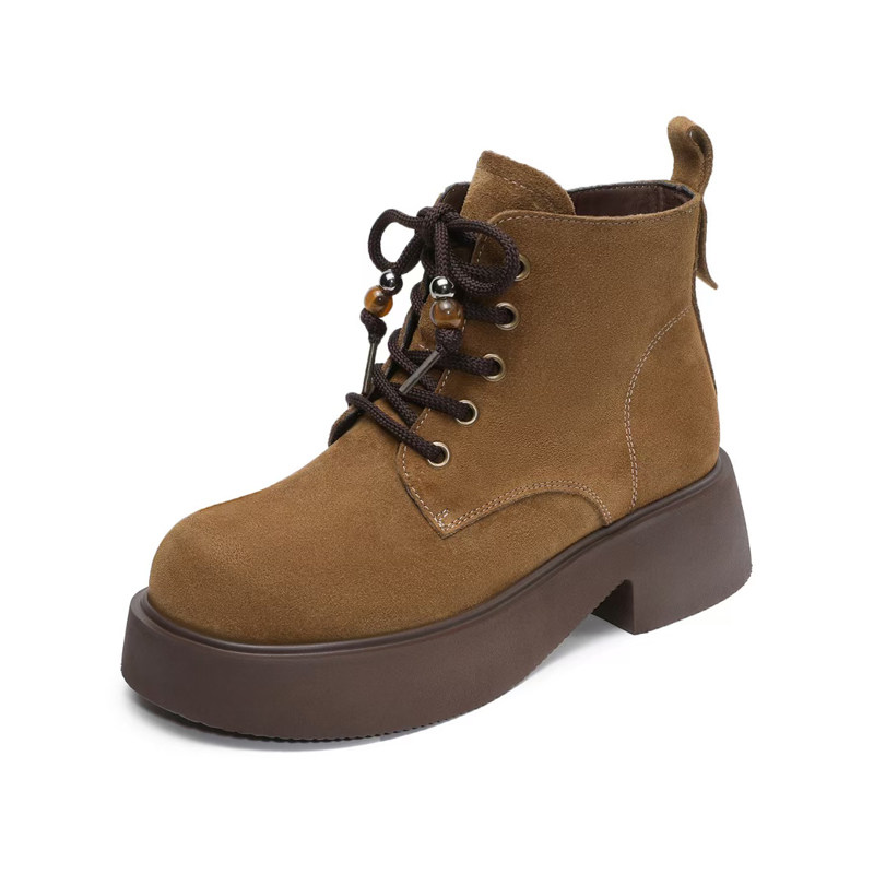 2025新款马丁靴女松糕厚底女短靴磨砂皮英伦切尔西靴女复古女单靴,淘宝优惠券,粉丝福利购,淘宝优惠卷