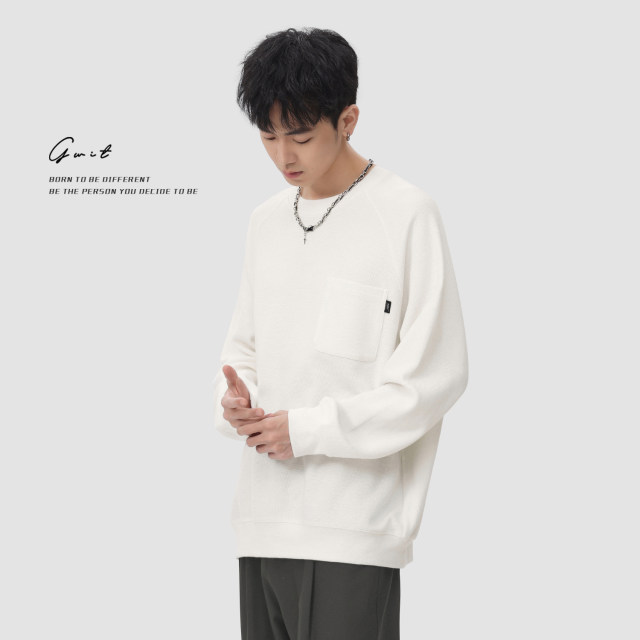 GWIT T-shirt Base Shirt Solid Color Long Sleeve T-shirt Men
