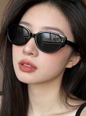 黑色遮阳猫眼近视墨镜女潮高级感