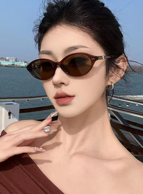 玳瑁茶色珍珠近视墨镜女猫眼复古