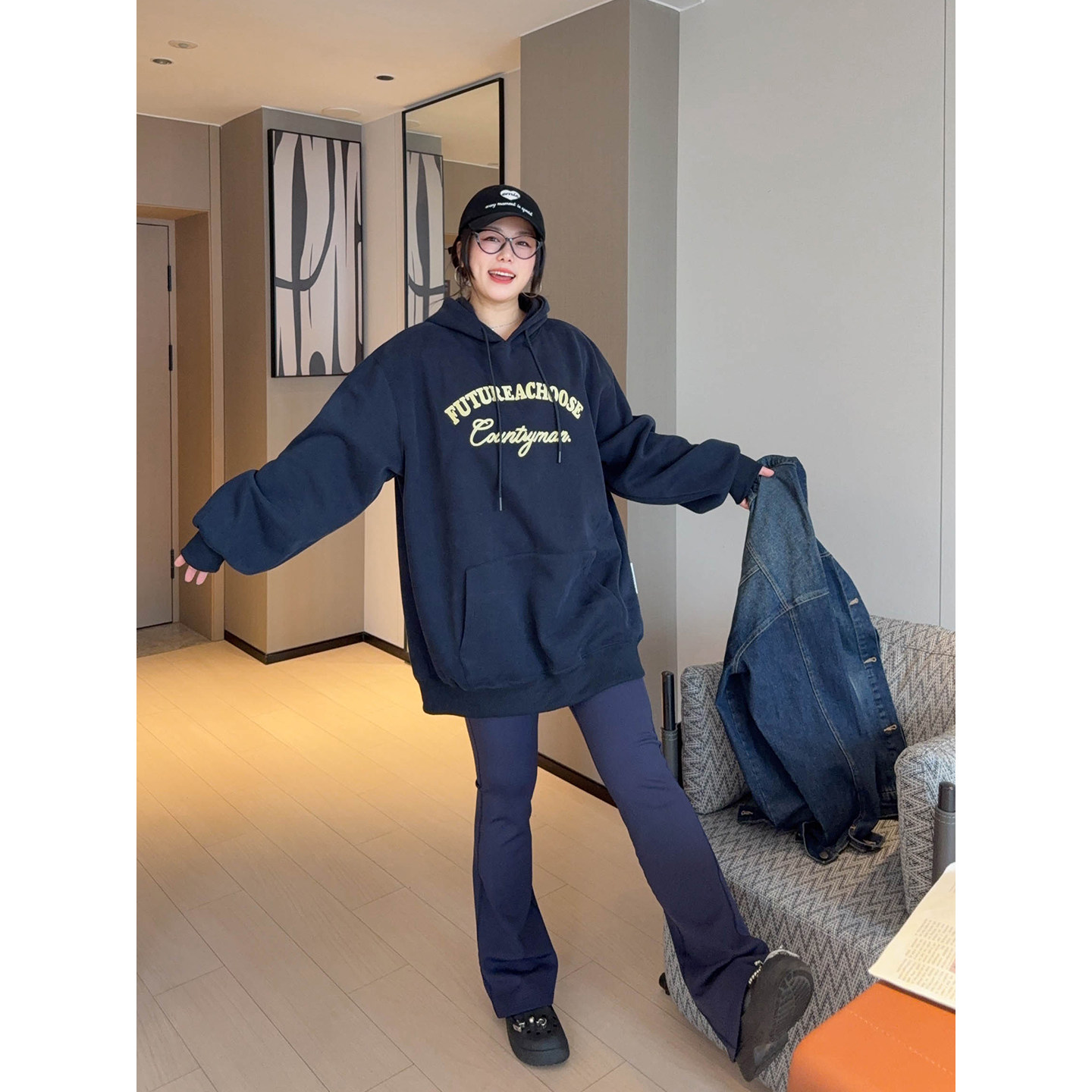 VOGANA戛纳家大码女装腿精显瘦高弹微喇小黑裤秋瑜伽运动裤长短款,淘宝优惠券,粉丝福利购,淘宝优惠卷