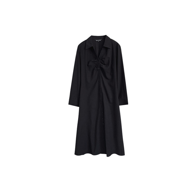 Shirt dress with loose temperament, slim waist and slim fit