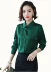 Áo sơ mi chất liệu satin giản dị cho nữ áo dài tay rộng phần 2019 áo sơ mi nữ màu xám lụa mới - Áo sơ mi dài tay Áo sơ mi dài tay