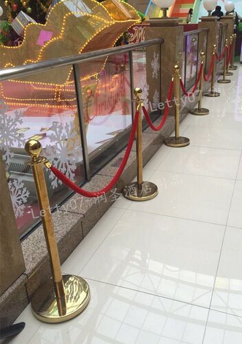 剪彩花柱钛金大圆球栏杆座隔离带排队柱活动围栏护栏栏杆罗马花柱 - 图1