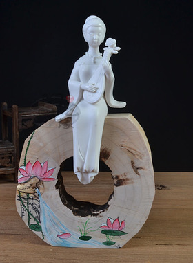 陶瓷雕塑人物古典琵琶女仕女美女