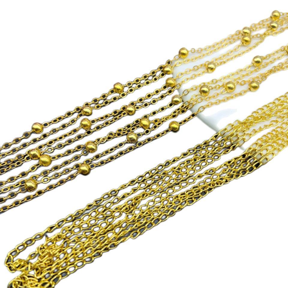 DIY饰品配件2mm铜包铁夹珠压扁十字链条流苏团扇装饰金珠流苏配件,淘宝优惠券,粉丝福利购,淘宝优惠卷