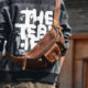 Original cowhide men's waist bag retro breast bag