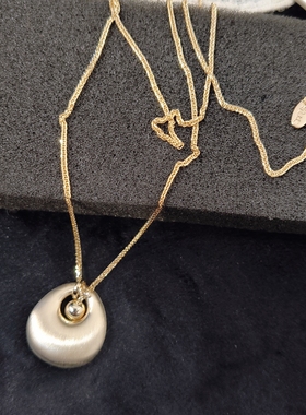 新款韩版时尚百搭气质复古金属钱袋项链轻奢小众秋冬潮长款毛衣链