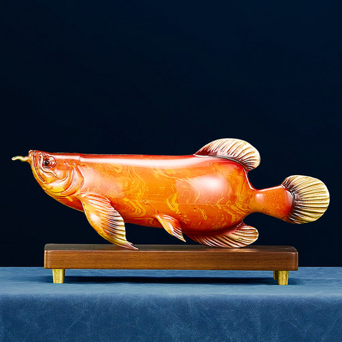 大漆铜雕金龙鱼纯铜摆件工艺品高端大气送老板办公室桌面装饰礼品 - 图3