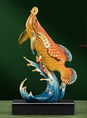 铜鱼摆件旺财聚财金龙鱼