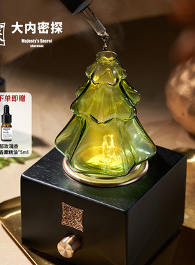 圣诞树玻璃香薰瓶冷香仪摆件