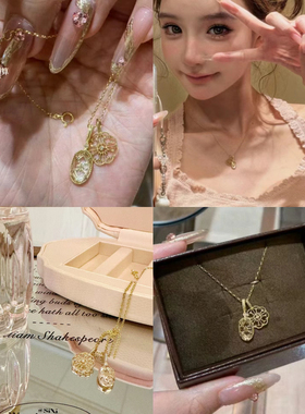 龙心同款白水晶镂空雪花项链高颜值个性小众时尚潮流百搭饰品礼物