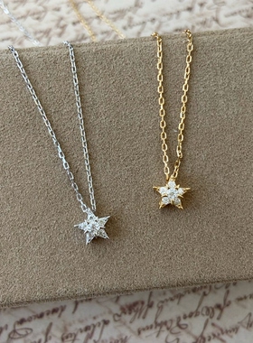 回馈款star 流星 s925银镀金莫桑石星星项链女锁骨链小众简约礼物