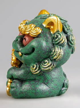 逗兽记青砂石摆件国潮桌面茶宠