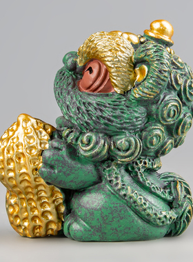 逗兽记青砂石摆件国潮桌面茶宠