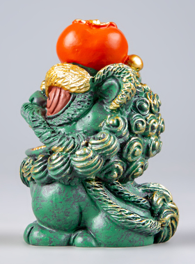 逗兽记青砂石摆件国潮桌面茶宠