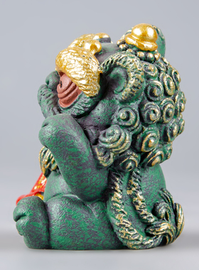 逗兽记青砂石国潮桌面摆件