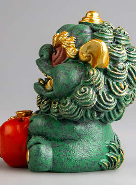 逗兽记青砂石摆件国潮桌面茶宠