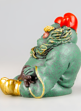 逗兽记青砂石摆件国潮桌面茶宠