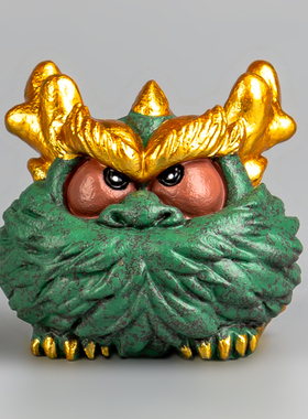 逗兽记青砂石摆件国潮桌面茶宠