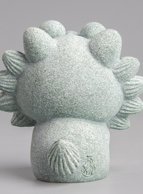 逗兽记青砂石小狮子香插桌面摆件