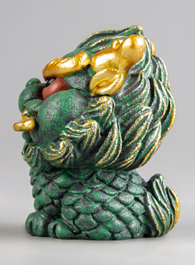 逗兽记青砂石摆件国潮桌面茶宠