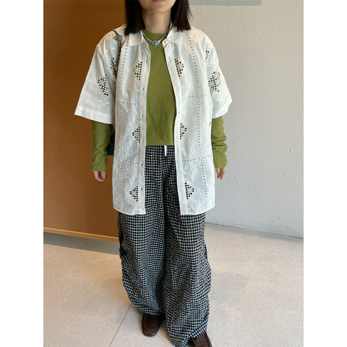 【新品】设计师品牌SESSUN 25PS镂空刺绣衬衫JULY - 图3