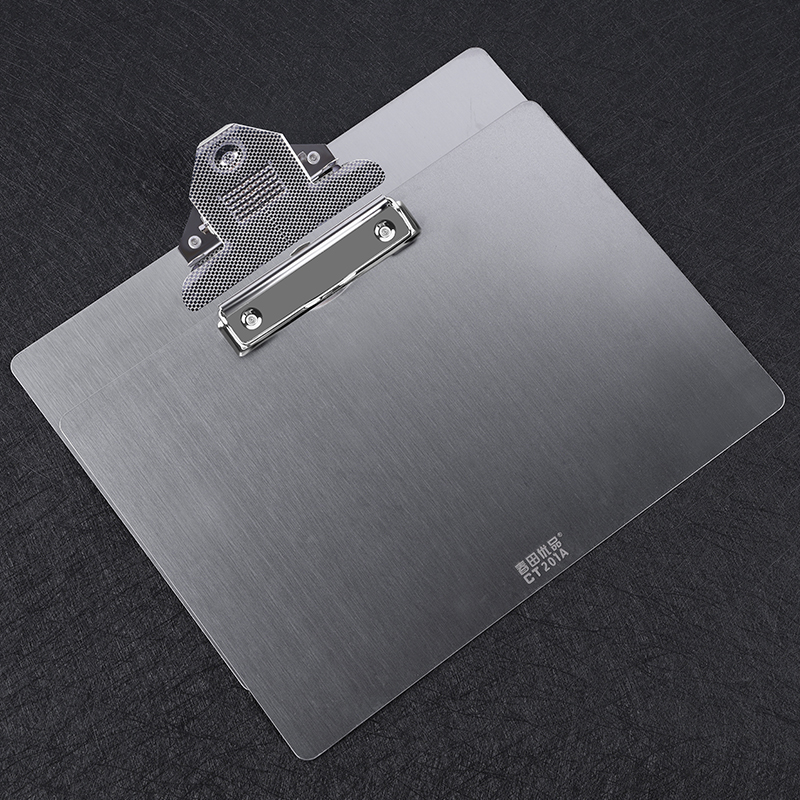 春田不锈钢金属文件板夹写字夹板资料夹垫板便签夹可挂文件夹A4A3 - 图2