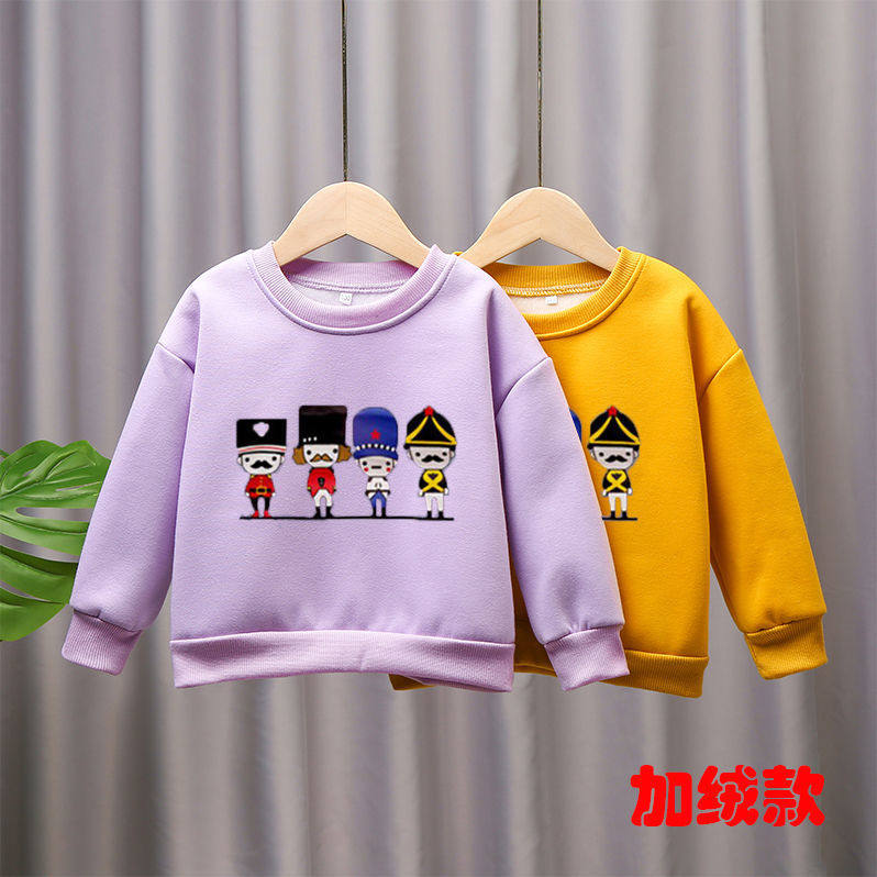 秋冬装新款圆领男童女童加绒加厚卫衣儿童宽松保暖洋气打底上衣潮,淘宝优惠券,粉丝福利购,淘宝优惠卷