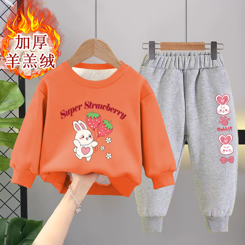 女童冬装保暖卫衣套装洋气时髦女孩宽松儿童运动裤加绒加厚两件套,淘宝优惠券,粉丝福利购,淘宝优惠卷