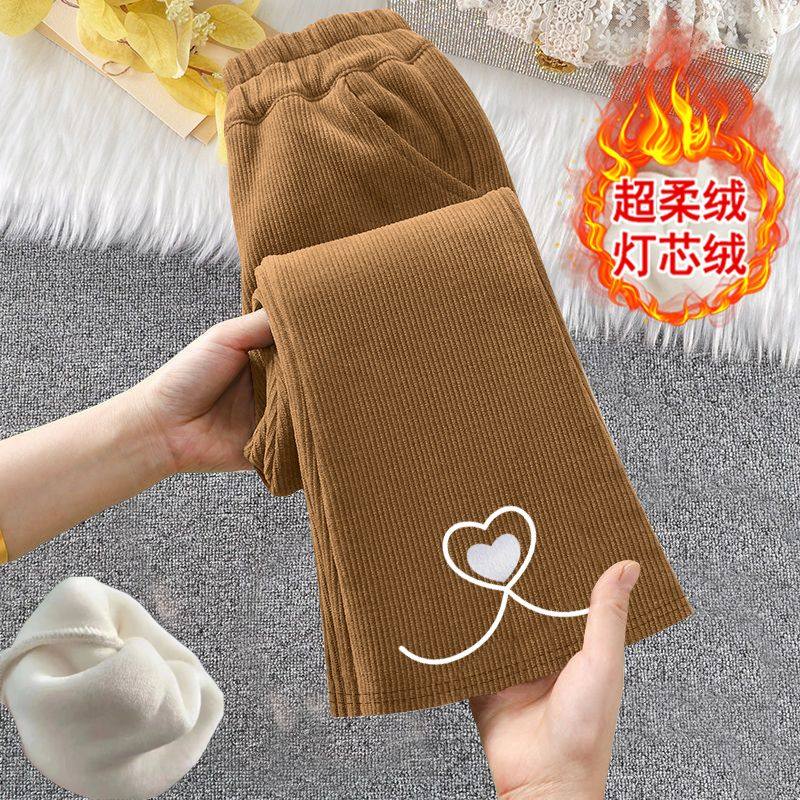 女童加绒喇叭裤儿童时尚休闲裤子秋冬宝宝百搭绒裤子女孩洋气长裤,淘宝优惠券,粉丝福利购,淘宝优惠卷