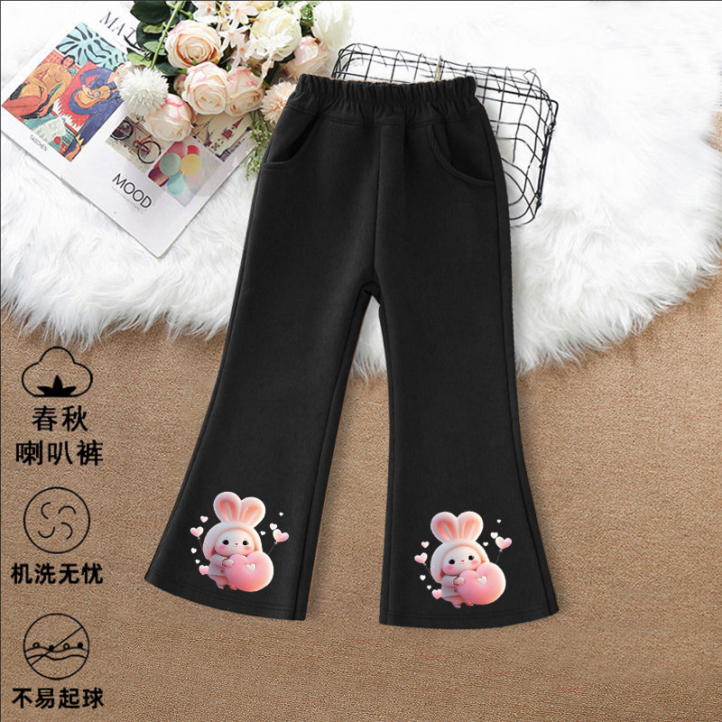 女童裤子春秋2025新款儿童喇叭裤粉色灯芯绒中大童微喇裤秋冬时尚,淘宝优惠券,粉丝福利购,淘宝优惠卷