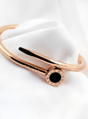 罗马数字黑面钛钢手镯百搭手饰品