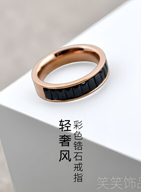 复古18K玫瑰金锆石半边钻戒指环