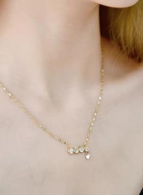 一生一世钻项链钛钢镀18K金吊坠