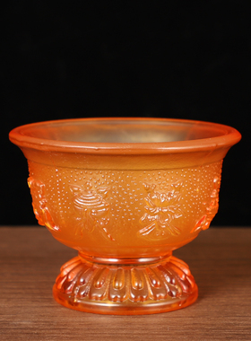 琉璃莲花八吉祥佛堂净水杯