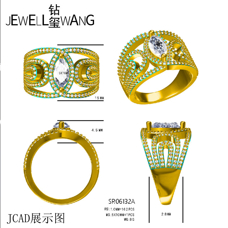 钻玺彩色莫桑石裸石裸钻戒结婚钻石 jewellwang珠宝手饰
