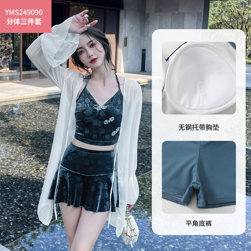 【品牌捡漏】亦美珊连体泳衣女2025新款遮肚显瘦高级感水上乐园
