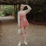 Купальник, лонгслив, модный красный комбинезон, коллекция 2021