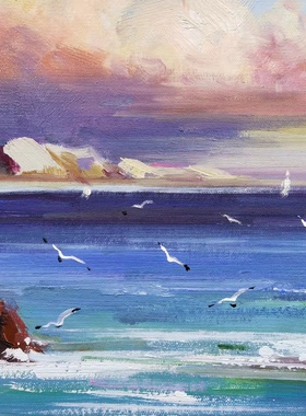 澳大利亚海景原创布面油画。50 x 70 cm.