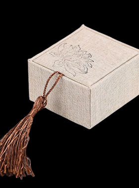 麻布包装盒礼品戒指手链手镯吊坠项链珠宝莲花流苏首饰礼盒包装布