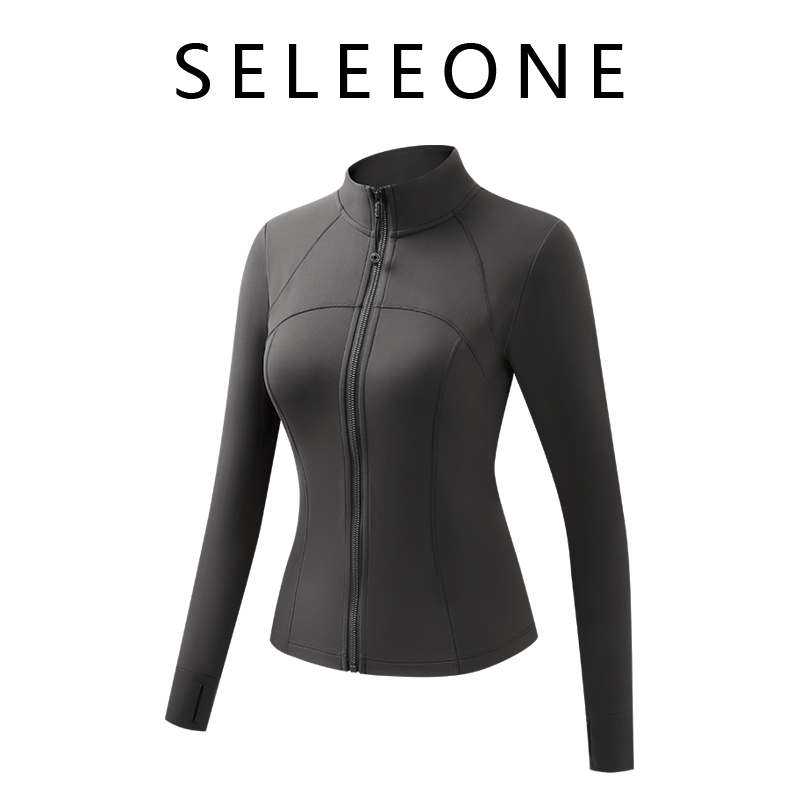 【源头品牌直发】秋冬锦氨小暖绒拉链开衫瑜伽秋冬外套2607 - 图2